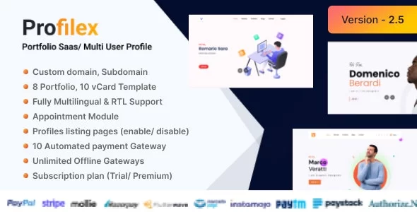 Download “Profilex” is a Portfolio Builder SAAS / Multi-User Profile.